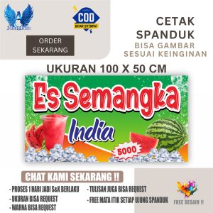 Cetak Spanduk Banner Es Semangka India Costom Desain