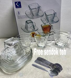 DISKON 75% GELAS SET KIMGLAS ( QUADRO 8 PCS ) FREE SENDOK TEH 6 PCS / COD ( BAYAR DI TEMPAT ) BARANG DI JAMIN REALPICK / PERALATAN DAPUR / GELAS SET KERAMIK / GELAS PLASTIK