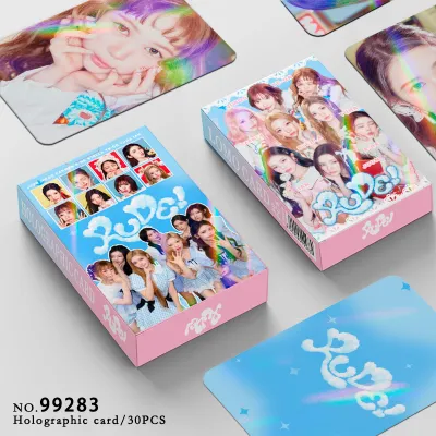 30pcs/box Hearts2Hearts Photocard RUDE Holographic card KPOP LOMO Card Collection Card