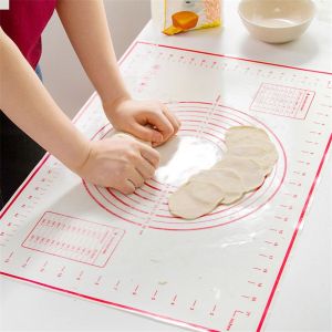 Large Nonstick Silicone Heat Resistant Baking Mat Rolling Dough Cushion Cake Kneading Pad Pastry Liner With Scale