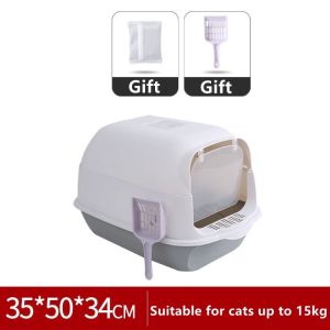 Cat Litter Box With Scoop Kitten Litter Box Cat Toilet Deodorization Leakage Prevention Litter Box