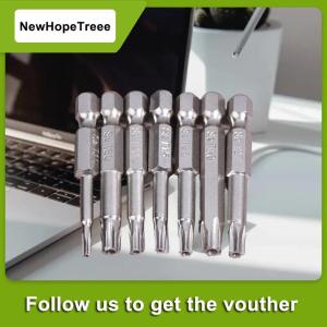 NewHopeTreee ดอกไขควงแรงบิด5จุด7ชิ้นดอกสว่านไขควงแฉกแม่เหล็ก S2 50มม. ก้านหกเหลี่ยม1 4 T10 T15 T20 T25 T40 T30 T27