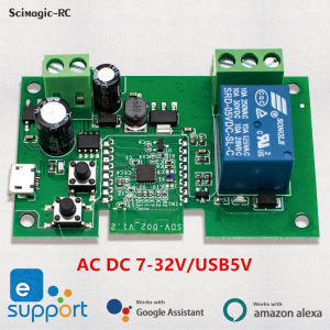 eWeLink Smart Home Wifi Wireless Switch Module 1CH USB 5V AC DC 12V 24V 32V 220V Inching Self-Locking Receiving 10A Relay Voice Control Alexa Google Home