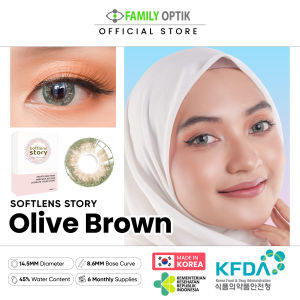 [LADYNAYOAN APPROVED]  Olive Brown Monthly Softlens Warna Korea Premium