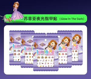 5pcs Nail Sticker Girl Cartoon 3D Sticker Waterproof Non-Toxic Kids Nail Art