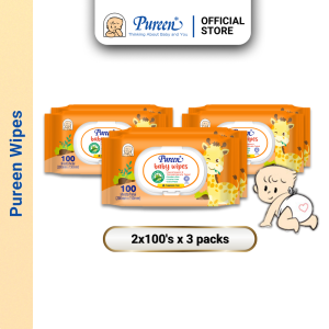 PUREEN BABY FRAGRANCE-FREE WIPES (2X100s X 3 PACKS)