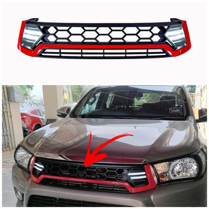 Toyota Hilux Revo 2016 2020 Honeycomb Grill With Light Lazada Ph