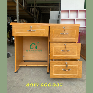 BÀN LÀM VIỆC GỖ SỒI NGUYÊN TẤM 1MX60CM 4 HỘC CAO CẤP SIÊU BỀN HCM