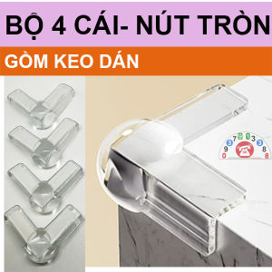 Combo 4 Miếng Đệm Góc Bàn Giảm Va Chạm Bảo Vệ Miếng Dán Cao Su Chặn Và Bịt Góc Silicon