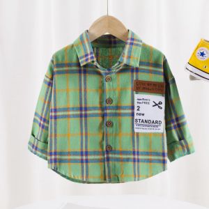 Kemeja Flanel Anak Laki Laki Lengan Panjang EZRA motif Kotak Korean Style Import