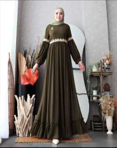 Priskila Cell WULAN DRESS BO Bahan CERUTY FULL PURING Gamis Wanita Dewasa Simple Dres Midi Wanita Terbaru 2024 Kekinian Dress Wanita Korean Style Kekinian Remaja Gamis 2024 Modern Mewah