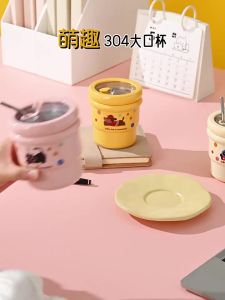 AU High-quality stylish insulated cup dopamine-inspired design convenient for everyday use coffee cup cute cartoon dog design 304 Stainless steel portable water cup