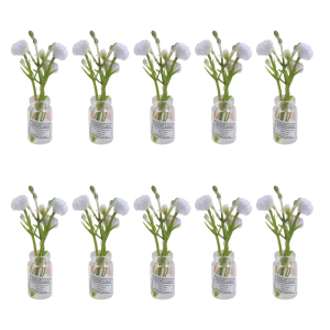 Dashboard Miniature Potted Flowers Ornament Center Console Greenery Decoration Glow 10pcs Auto Interior Decoration