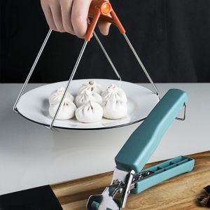 Vision Foldable Stainless Steel Bowl Clip Anti-Hot Clamp Heat Proof Clip Non-slip kitchen Pan Bowl Clamps Pot Dish Holder