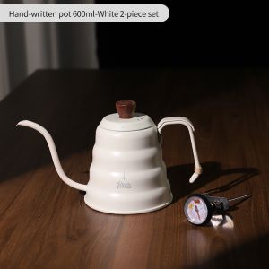 BINCOO Hand Brewed Coffee Pot Outdoor Drip Style Long Mouthed Coffee Kettle Stainless Steel for Camping and Outdoor Travel 600ML
