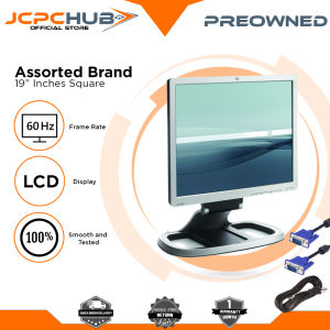 Computer Desktop Laptop Monitor 19" Square Samsung NEC Dell LG Lenovo LCD Screen Display w/ Power VGA Cable Used