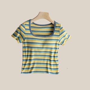 Duga Top Shirt เสื้อยืด แขนสั้น คอรูปตัวยู มีบราในตัว ไม่ต้องใส่บรา ไม่ต้องติดซิลโคน สะดวกสบายขึ้น