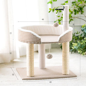 Cat Scratch Tree Cat Tree Cat Tower Cat Condo Cat Tree Climbing Cat Tower Houndstooth Summer Integrated Sisal