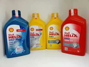 Shell Helix & Rimula Series Pelumas Mesin Bensin & Diesel Kemasan Isi 1 Liter Type Varian Rimula R4 Plus Sae 15W/40 Diesel Helix HX3 Sae 20W/50 Helix HX5 Sae 15W/40 Helix HX6 Sae 10W/40 Helix HX7 Sae 5W/40 (Dijamin Asli)