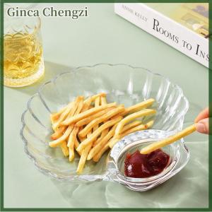 Ginca 1PC DishTransparent Dumpling Plate With Vinegar Discs Vinegar Dishes Sushi Breakfast Dried Fruit Snack Spitting Dish