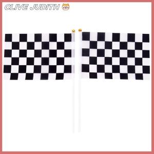 CISWGE 5x ธงสีดำและสีขาว checkered Racing แบนเนอร์โพลีเอสเตอร์ธง Hand SIGNAL Flags