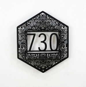 NOMOR RUMAH AKRILIK / ACRYLIC HEXAGON SERIES / PLAT AKRILIK