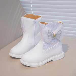 Future Seeds ankle boots for kids girl low heels zip boots for kids rubber shoes size 25-36