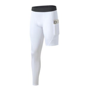 Mens fitness leggings can hold mobile phones running leggings sports quick-drying high-elastic high-waist long and short training pants