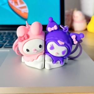 Sanrio Kuromi My Melody Magnetic Keychain Pendant Cartoon Cute Pochacco Pomompurin Girl Bag Pendant Accessories Couple Friend Gift