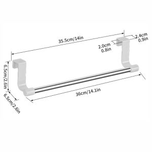 GOUPDO Punch-free Towel Rod Rag Hanger Towel Storage Bar Over Cabinet Towel Rack Gifts Multi-purpose Towel Storage Organizer
