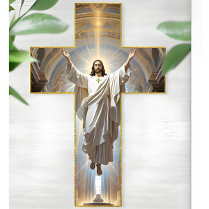 【Good News is Coming】Jesus Acrylic Wall Decoration Cross Wall Decoration Painting Jesus Christ Painting Hanging Acrylic Wall Hangings For Living Room Wall Decoration  亚克力壁挂装饰