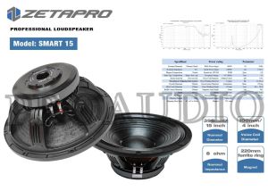 Speaker 15 Inch Zetapro Smart 15 / Smart15 Komponen Speaker Coil 4 Inch 1200W Original