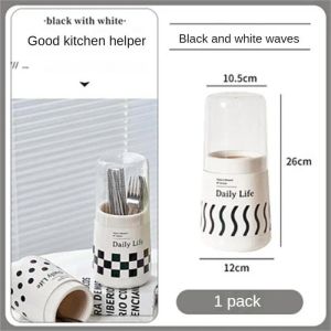 Dustproof Chopstick Holder Cylinder Detachable Cage Flatware Rack Draining Chopstick Holder Kitchen Fork Drain Rack Chopstick Bucket Utensils Cutlery Storage Organizer