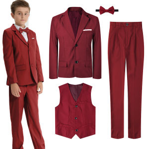 ชุดสูทชุดทักซิโด้ของเด็กผู้ชายเด็ก6-18ปีชุดถือแหวนแต่งงานสีกากีชุดนักเรียนวัยรุ่นงานเลี้ยงวันเกิดเสื้อผ้าสีดำชุดคริสตจักรสีน้ำเงินเข้มผลการประกวด