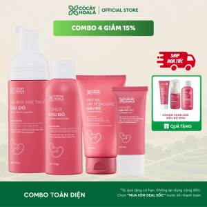 Combo Thảo Dược Mặt Nạ Tẩy Da Chết 2in1 Sữa Rửa Mặt Toner Kem Lười Chống Nắng 3in1 Cỏ Cây Hoa Lá Đậu Đỏ Giúp Dưỡng Sáng Ngừa Mụn 150g