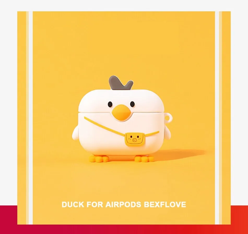 New 3D Cute Duck Earphone Case for Airpods Pro Case Silicone