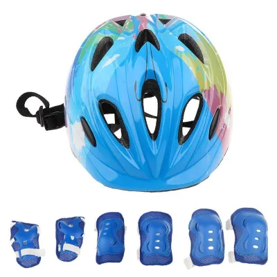 🔶7Pcs Kid Protective Gear Set Helmet Knee Elbow Pad Protector For Skateboard/Bike/Roller Skate| Child Roller Skating Helmet & Protection Set Knee Pads