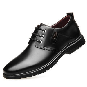 Mens Formal Business Leather Shoes With Soft Soles And Breathable British Lace Up Black Driving Shoes For Men