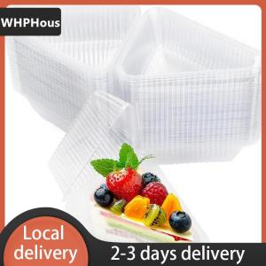 [COD] WHPHous Ship within 24 hours 50 100Pcs Cake Slice Container Clear Triangle Dessert Box Reusable Food Packing Box Stackable Sandwich Holder For Fruit Cake