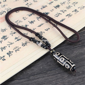 [fenggongshuode] 1Pc Nine Eye Tibet Dzi Pendant Necklace Tibet Heaven Bead Bring Good Luck