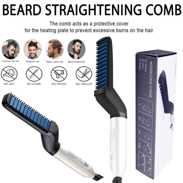 Men Beard Straightener Hair Comb Electric Hair Tool Multi-Function