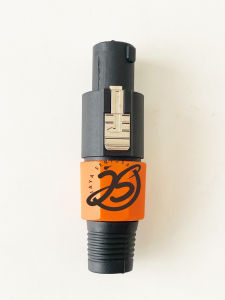 1 BUAH JACK SPEAKON BUNTUT KARET DENGAN KUNCI KARET NL4FC JACK MALE SPIKON NEUTRIK BUNTUT KARET ups stabilizer ELCO