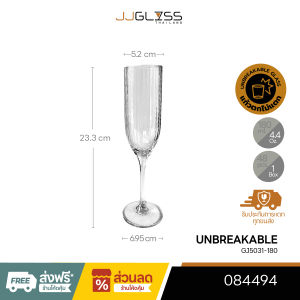 JJGLASS - (LYNX) UNBREAKABLE - GJ5031-180 - แก้วแชมเปญ แก้วค็อกเทล ลวดลายริ้ว Champagne แก้วใส แก้วตกไม่แตก แก้วโพลีคาร์บอเนต ขนาด 180 มล.