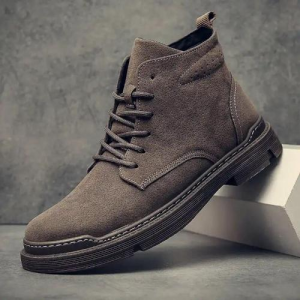 Martin Boots For Men Fashion Thick Soled Boots Korean Trendy Mens High Cut Shoes Ankle Boots For Men Rhubarb Boots