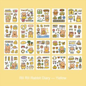 20 / 100 Lembar Stiker / Sticker Motif Kartun Korea Lucu Anti Air Dekorasi Handbook Scrapbook DIY