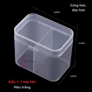 Hộp đựng giấy lau gel tăm bông 2 ngăn trong suốt có nắp - H002