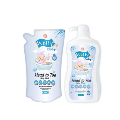 Wetty Baby Head To Toe Baby Wash (600ml) (Refill Pack)