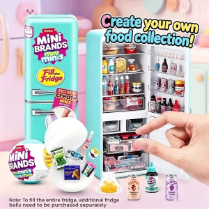ZURU Mini Brands– Mini Fridge Playset Kawaii & Mini Minis Capsules Fun Toys for Kids
