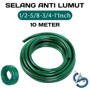 WYNEE 88 Selang Air 10 Meter Anti Lumut 1/2 5/8 3/4 dan 1 Inch Serat Benang Hijau Tebal 2mm / Selang Air Taman perkebunan / Selang cuci motor