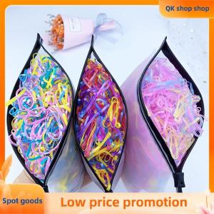 ✨QK shop✨ 1000pcs Girls Colourful Disposable Rubber Band Elastic Hair Bands Headband Children Ponytail Holder Bands For Kids Accessories